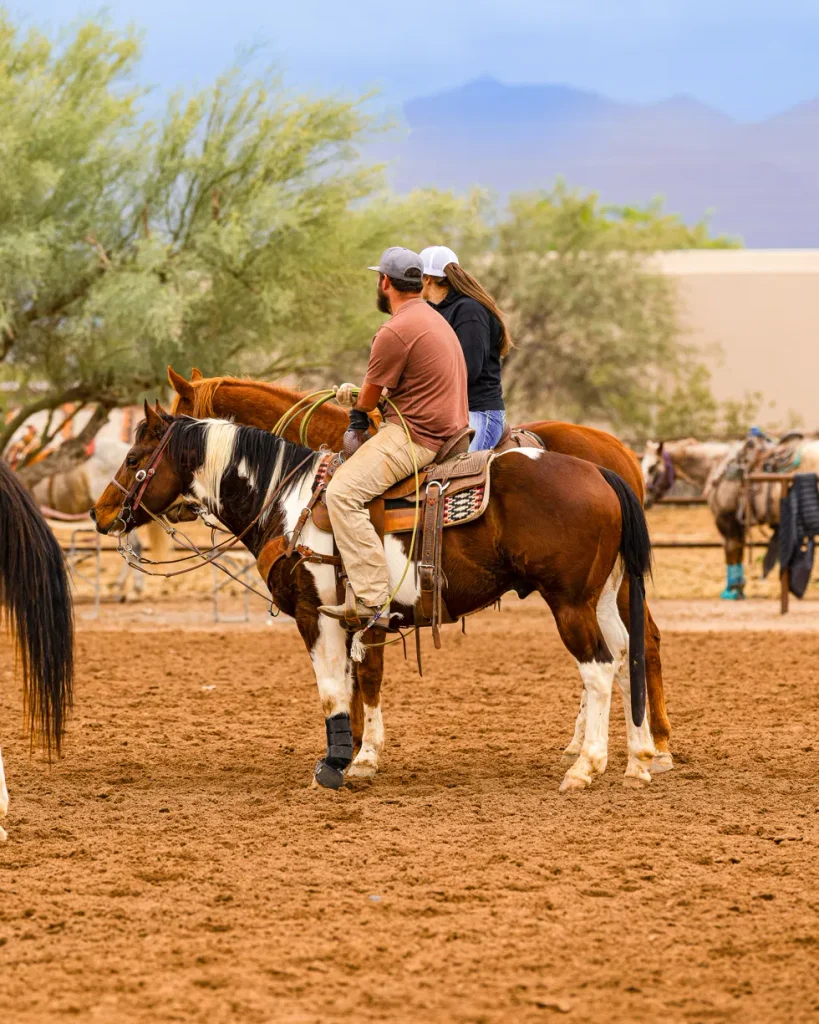 Brian and Crystal Show western couple riding horses faith and marriage Horses Hope and Hustle podcast